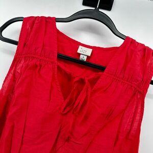 A New Day Women's Coral Sleeveless Peplum Blouse Tie Neck Casual Top‎ medium